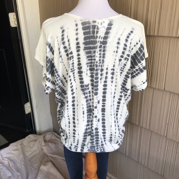 *SIZES ADDED*NWT Enti grey&white tiedye dolman style tee - Picture 2 of 2